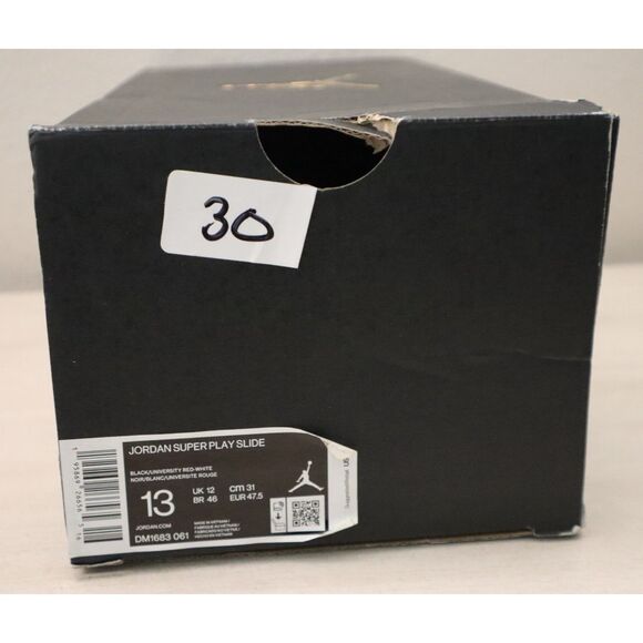 Jordan DM1683-061 Men Sz 13 Black/Red/White Super Play Slip-On Slide Sandals - Picture 14 of 14